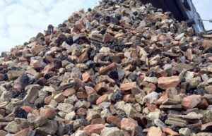 A pile of broken bricks